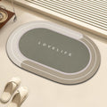 Rubber Bath mats Quick-Drying Non-Slip Bathroom mat Super Absorbent Bath mat Instant Dry Bath mat, Bathroom Rug in Front of The Kitchen Sink, Shower Room, Bathtub, Oval(Grey+16.9x26.7in)