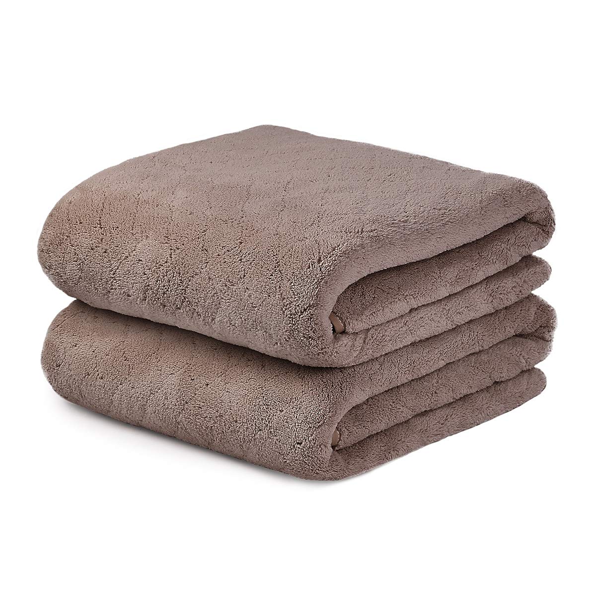 JML Microfiber Bath Towel with Hanging Loop, 2 Pack, 30" x 60", Grey