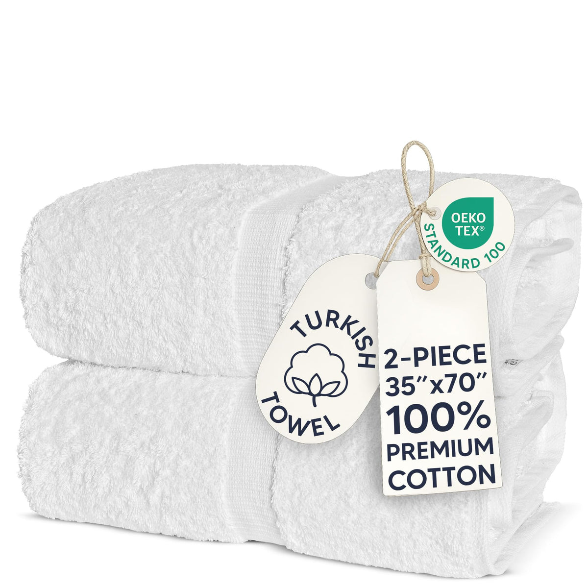 Chakir Turkish Linens 100% Cotton 4-Pack Bath Towels 27x54, Gray