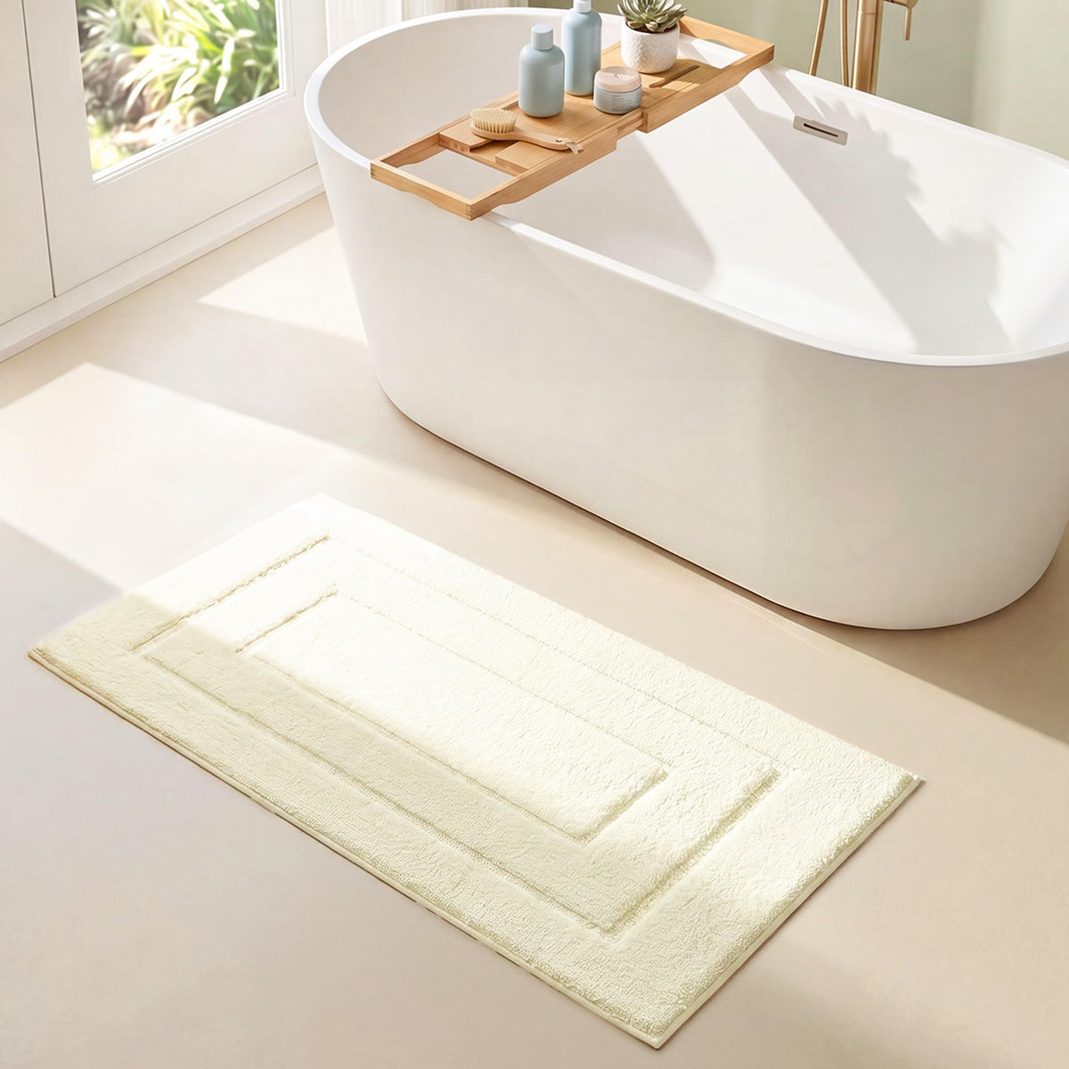 GRANNY SAYS Gray Bathroom Rug 20" x 30", Non-Slip Microfiber Bath Mat