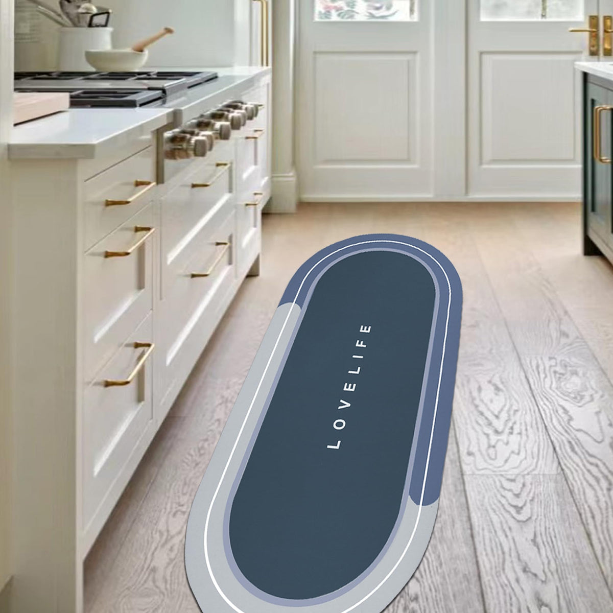 Rubber Bath mats Quick-Drying Non-Slip Bathroom mat Super Absorbent Bath mat Instant Dry Bath mat, Bathroom Rug in Front of The Kitchen Sink, Shower Room, Bathtub, Oval(Grey+16.9x26.7in)