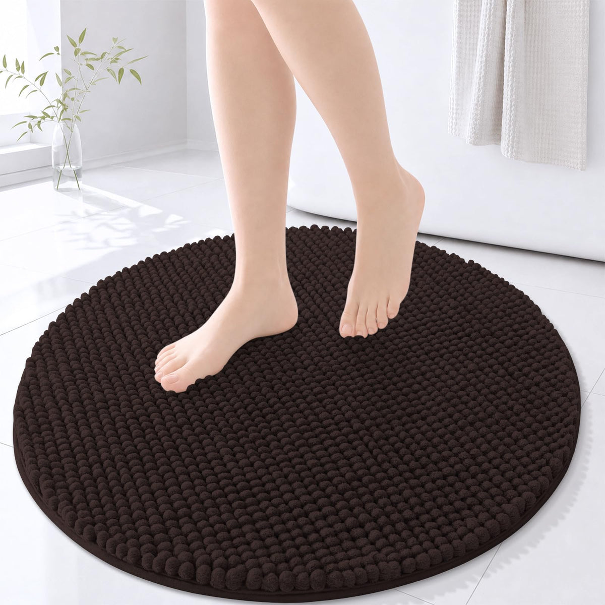 Arotive Chenille Bathroom Rugs 30x20, Soft Absorbent Bath Mat, Grey