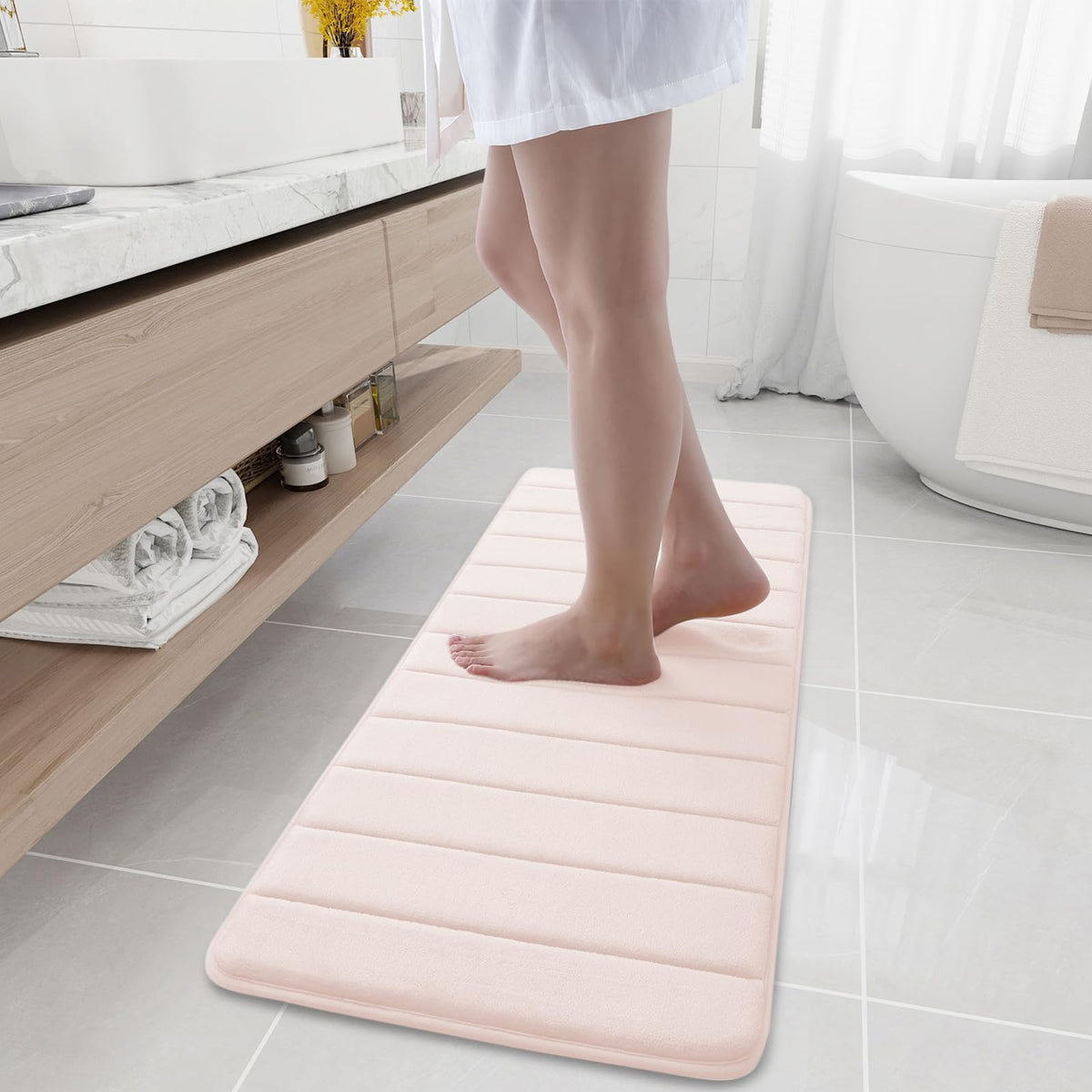 Buganda Memory Foam Bath Mat 30 x 20, Ultra Soft Absorbent Bathroom Rugs