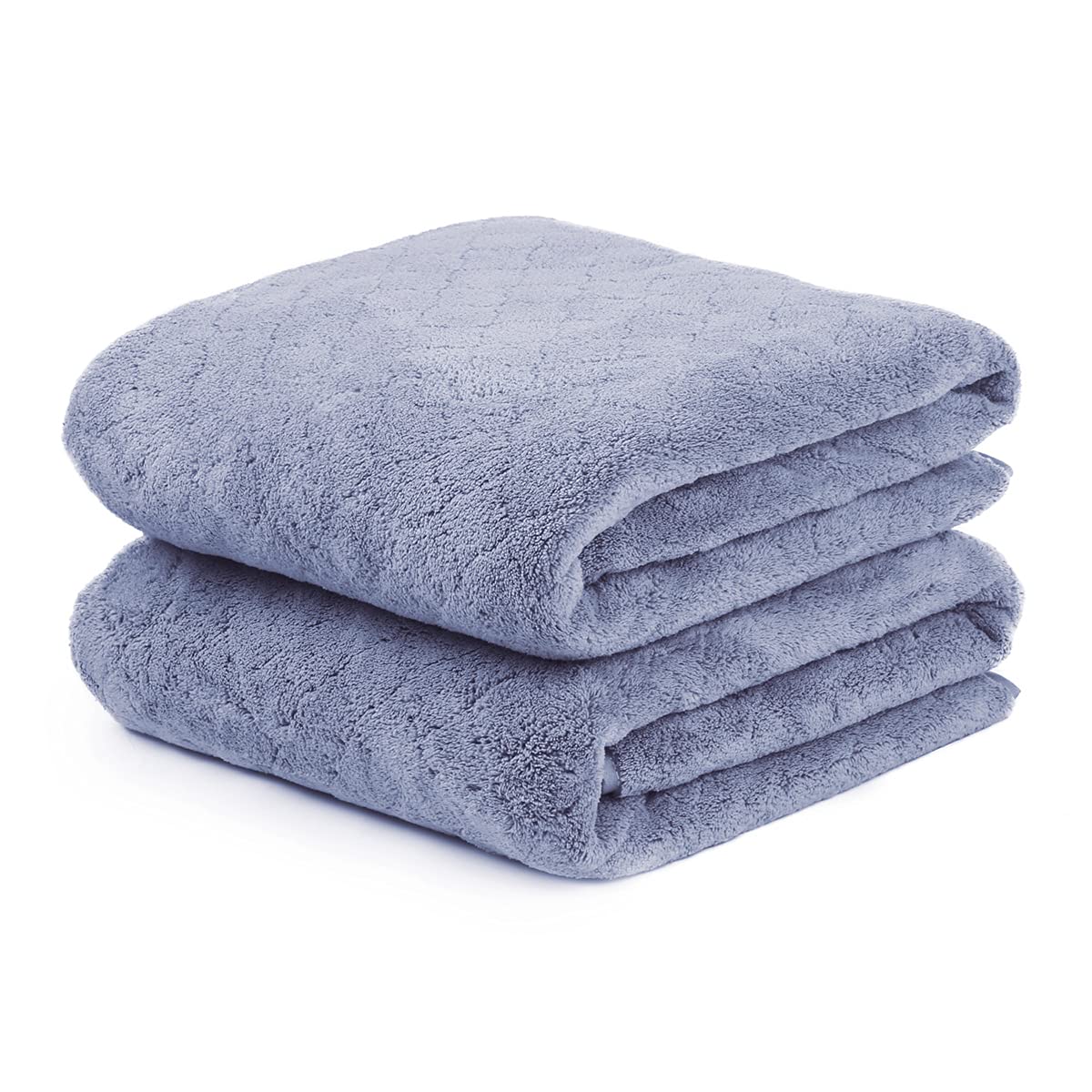 JML Microfiber Bath Towel with Hanging Loop, 2 Pack, 30" x 60", Grey