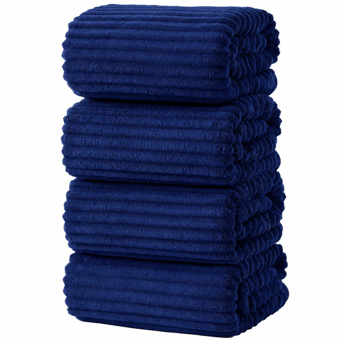 6 PC Bath Towel Set, 40"x80" Oversized Bath Sheets, Navy Blue