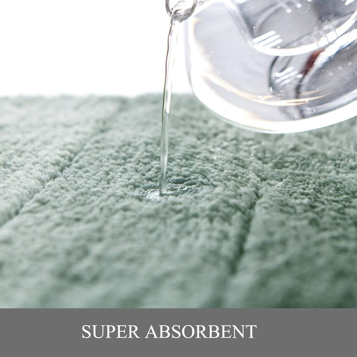 Kmson Ombre Bath Mat for Bathroom, Non Slip Ultra Soft and Thick Water Absorbent Bath Carpet, Machine Washable & Quick Dry Bathroom Rug, for Bedroom Door Living Room Green 17" x 24"