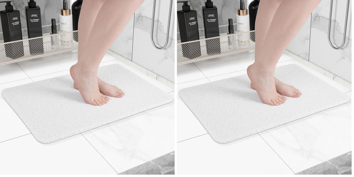 Hargiis Non Slip Bathtub Mat, Anti Slip Shower Mat, Fast Drying Bath Tub Mats, Foot Scrubber Mat, Anti Slip Mat for Tub, Floor, Bathroom, Home, Kitchen, Hotel (Grey 24"x16")