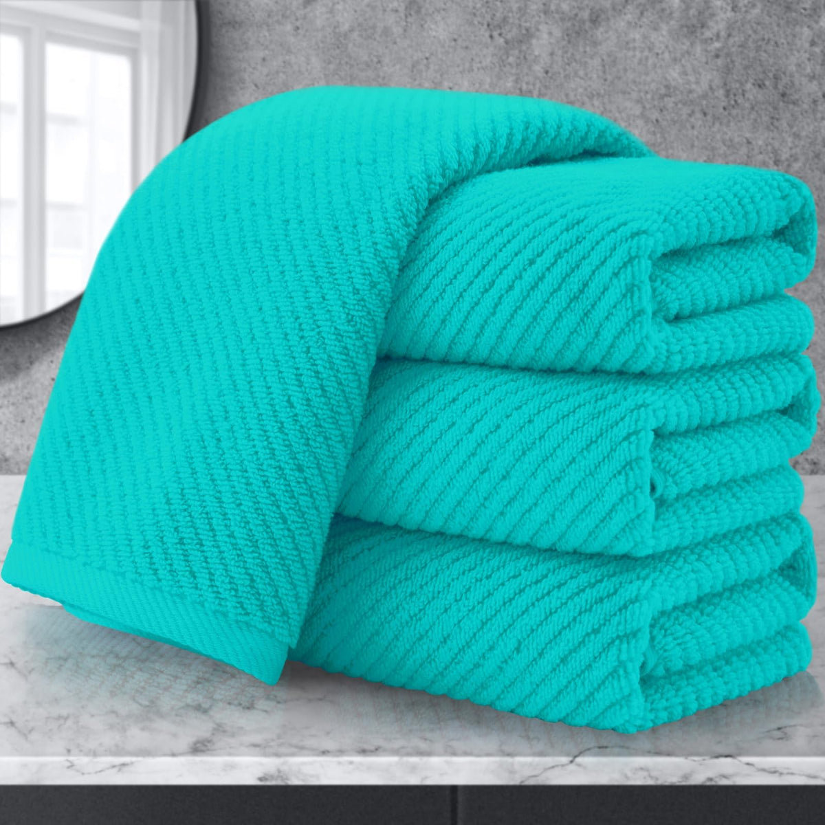 VOOVA & MOVAS 6PC Towel Set, 100% Cotton, Dark Grey