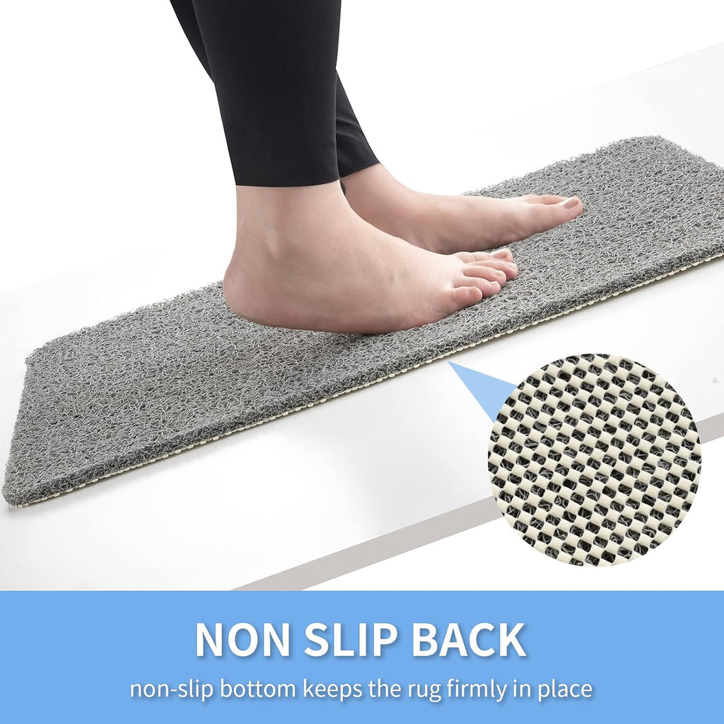 Hargiis Non Slip Bathtub Mat, Anti Slip Shower Mat, Fast Drying Bath Tub Mats, Foot Scrubber Mat, Anti Slip Mat for Tub, Floor, Bathroom, Home, Kitchen, Hotel (Grey 24"x16")