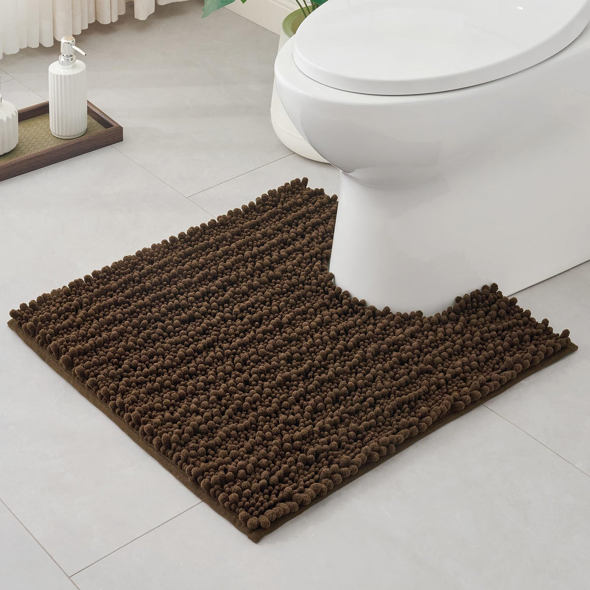 ILANGO Bathroom Rugs Dark Grey 32x20,Extra Soft Absorbent Chenille Bath Rugs,Thick Non-Slip Shaggy Bath Mat,Machine Washable Quick Dry Bath Mats for Bathroom Floor, Tub, Shower Accessories
