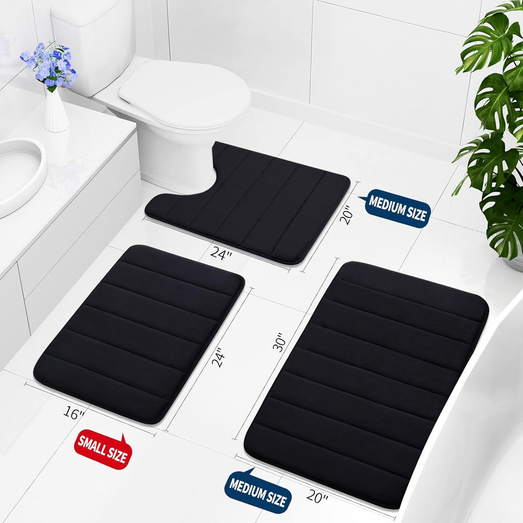 Buganda Memory Foam Bath Mat 30 x 20, Ultra Soft Absorbent Bathroom Rugs