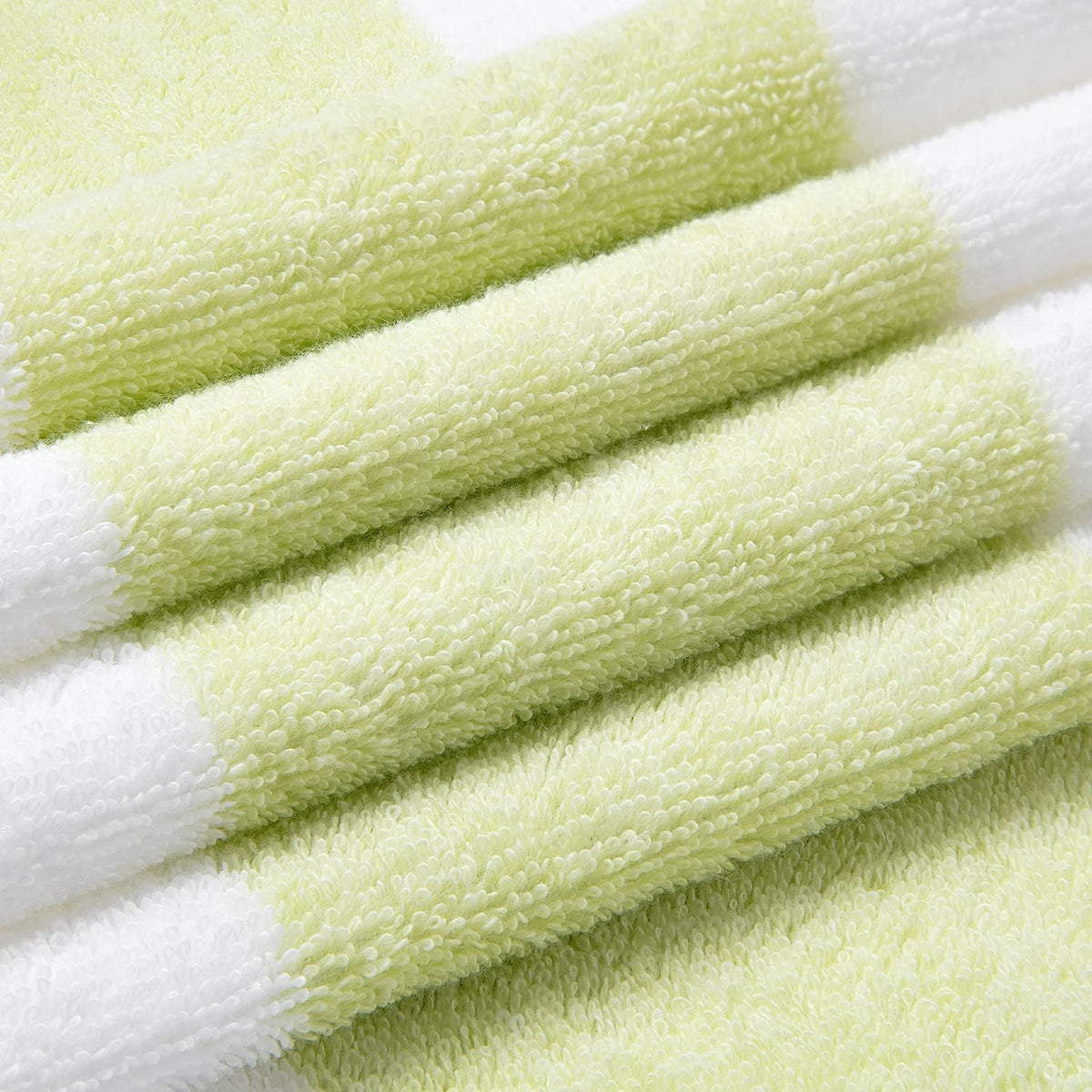 HENBAY Cotton Oversized Beach Towel - Large 70 x 35 Inch Pool Towel, Aqua Striped Quick Dry Swimming Cabana Towel