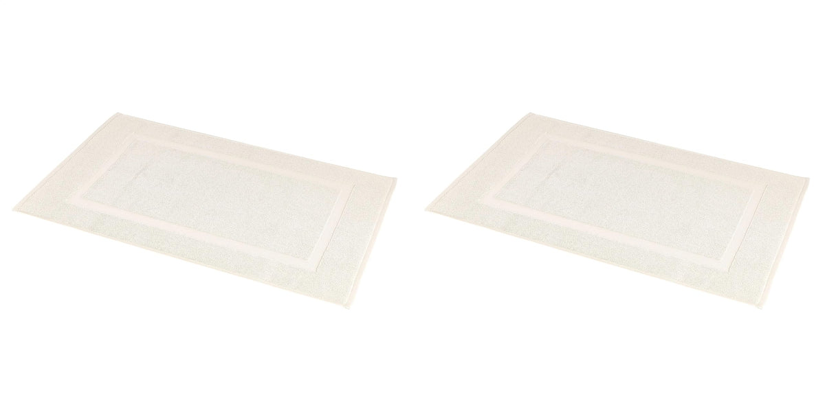 Amazon Basics Non-Slip Cotton Bath Mat, 100% Cotton Absorbent, Machine Washable, 31" L x 20" W, Bright White