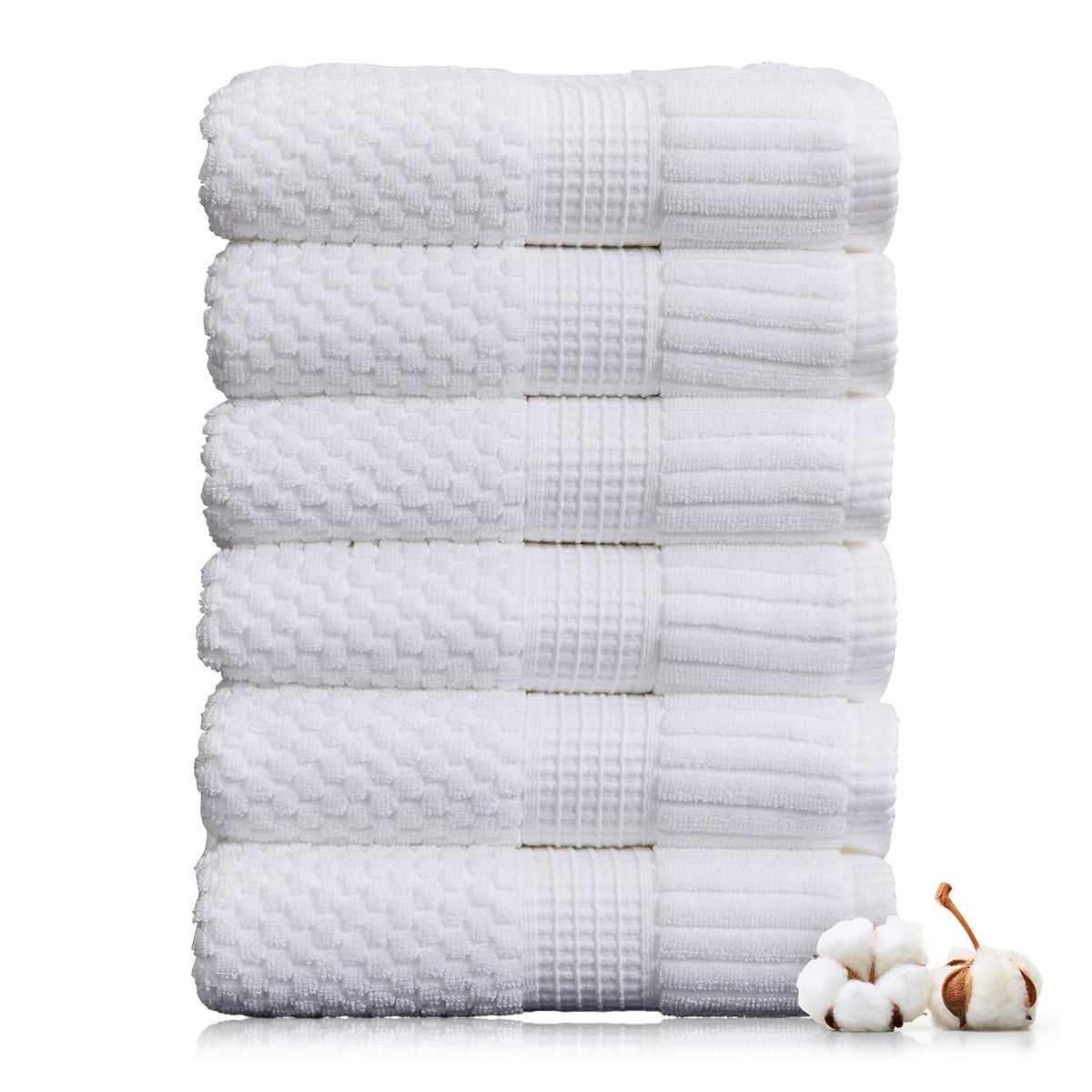 NY Loft 100% Cotton 6-Piece Bath Towel Set | Pink | Oeko-TEX | Quick-Dry
