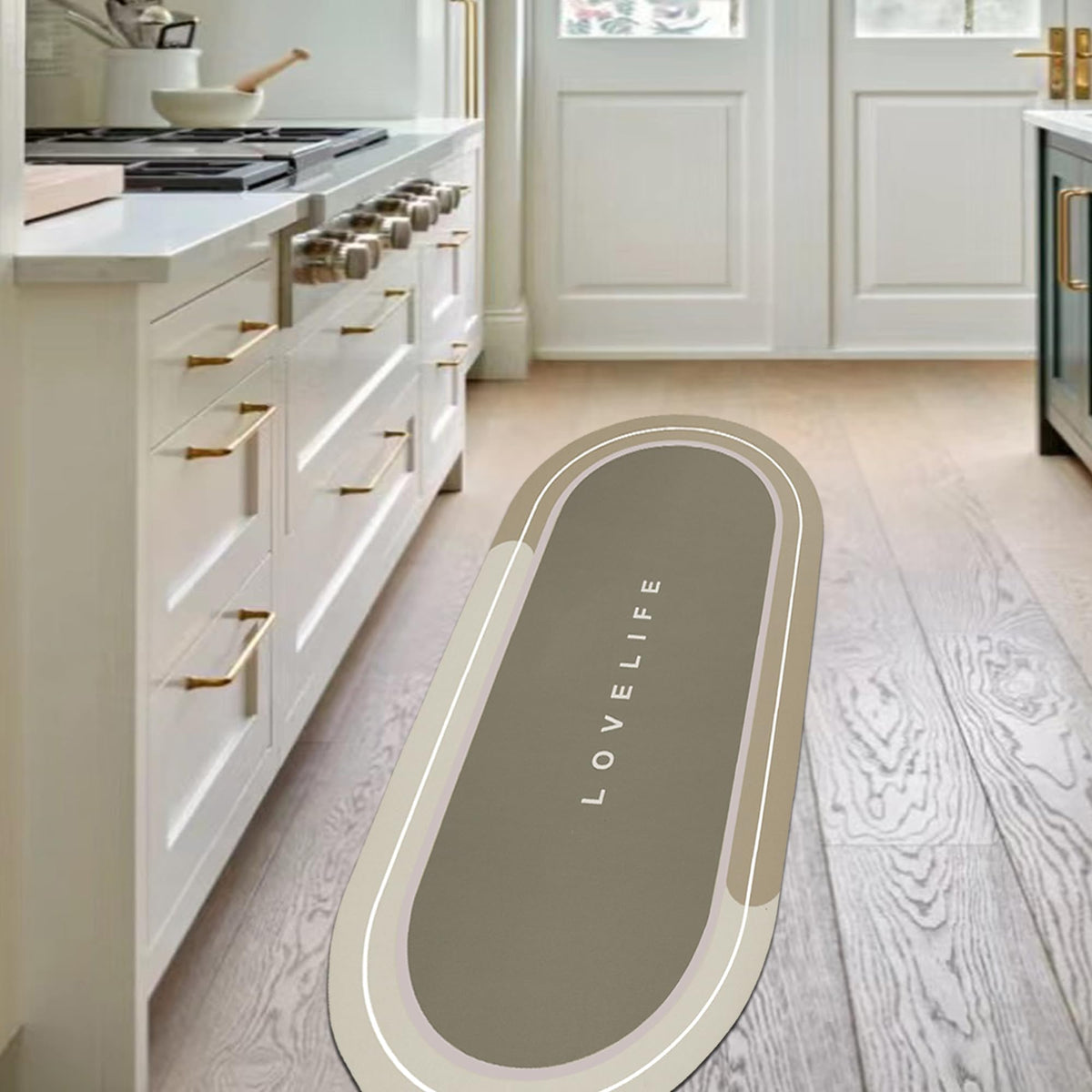 Rubber Bath mats Quick-Drying Non-Slip Bathroom mat Super Absorbent Bath mat Instant Dry Bath mat, Bathroom Rug in Front of The Kitchen Sink, Shower Room, Bathtub, Oval(Grey+16.9x26.7in)