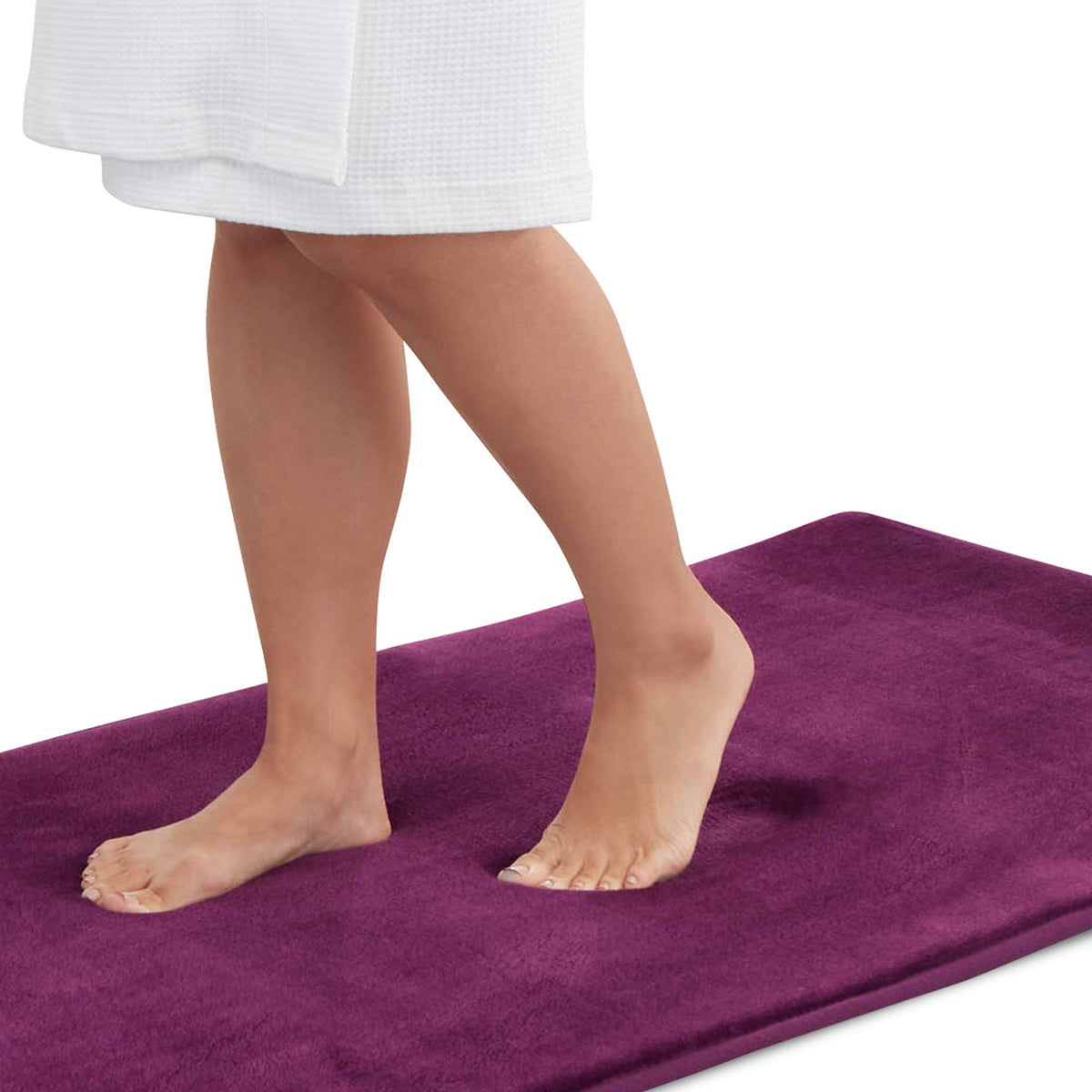 Memory Foam Bath Mat Non Slip Absorbent Super Cozy Velvet Bathroom Rug Carpet (17 inches X 24 inches, Grey)