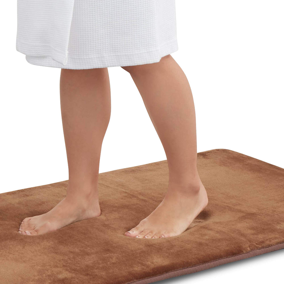 Memory Foam Bath Mat Non Slip Absorbent Super Cozy Velvet Bathroom Rug Carpet (17 inches X 24 inches, Grey)