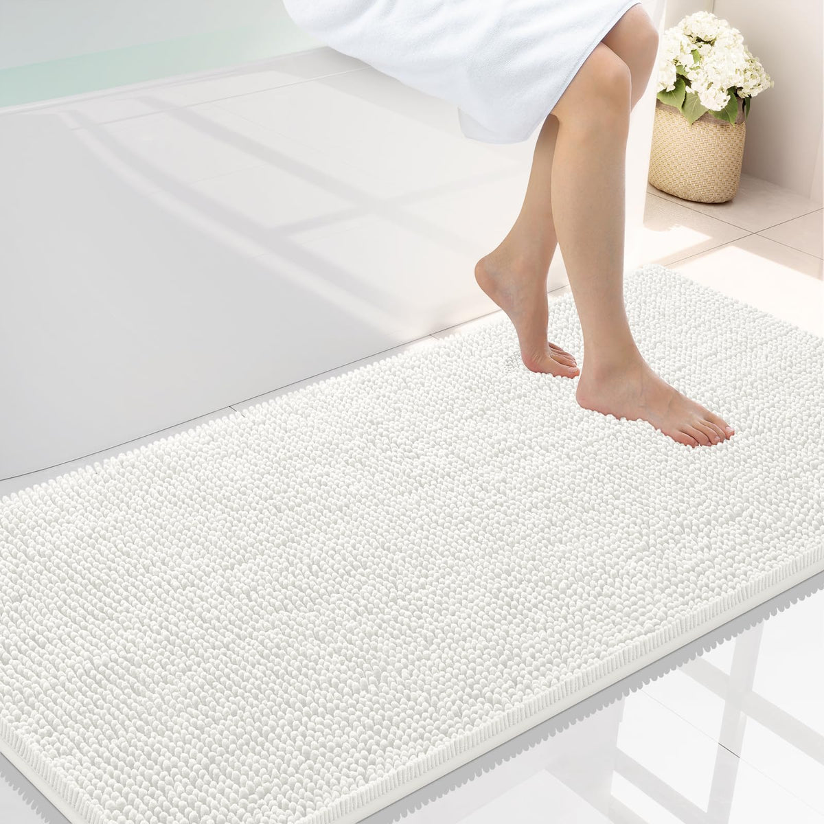 Smiry Bathroom Rugs 30X20, Luxury Chenille Extra Soft Absorbent Bath Mat