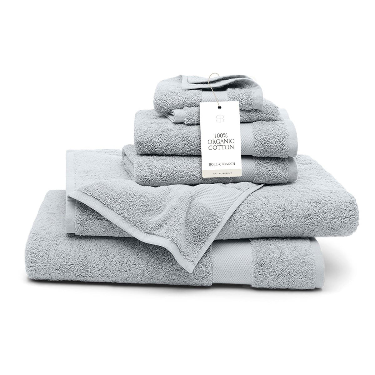 BOLL & BRANCH Plush Bath Towel Set, 6 Pieces, Stone