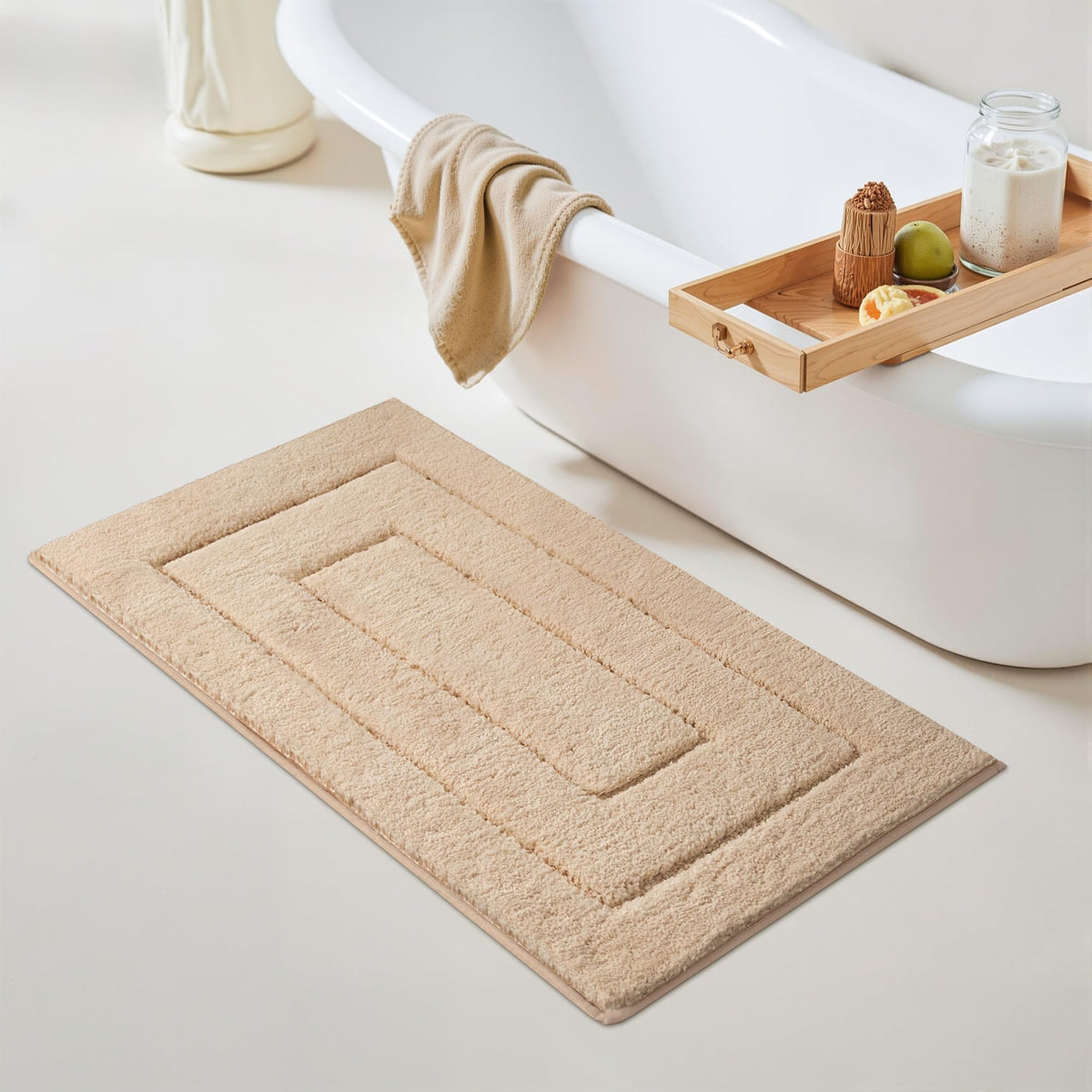 GRANNY SAYS Gray Bathroom Rug 20" x 30", Non-Slip Microfiber Bath Mat