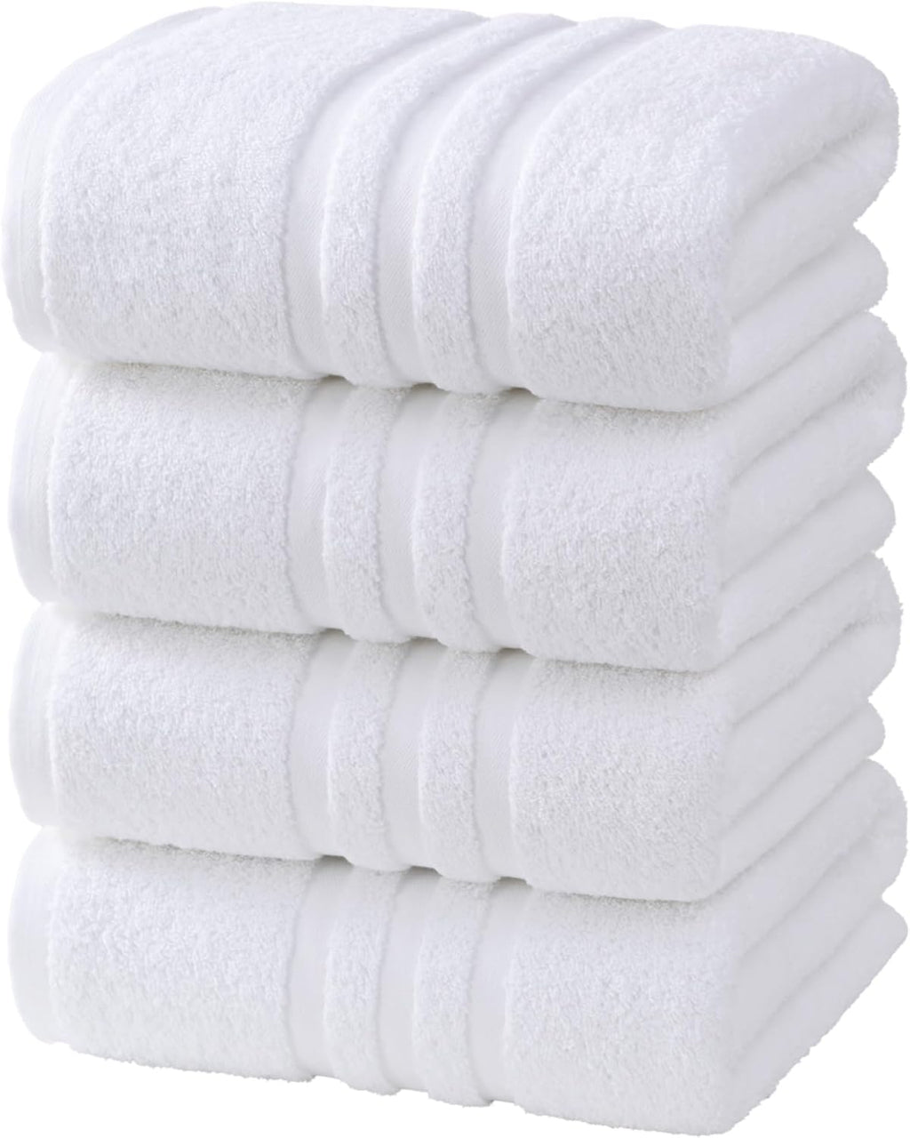 Velqora Large Bath Towels 4 Pack, 30x60 in, 100% Cotton, White
