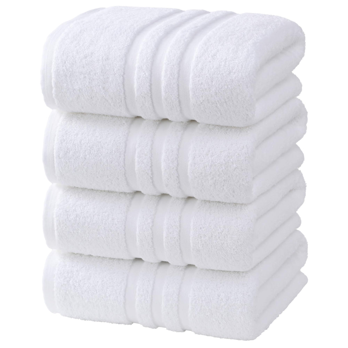 Velqora Large Bath Towels 4 Pack, 30x60 in, 100% Cotton, White