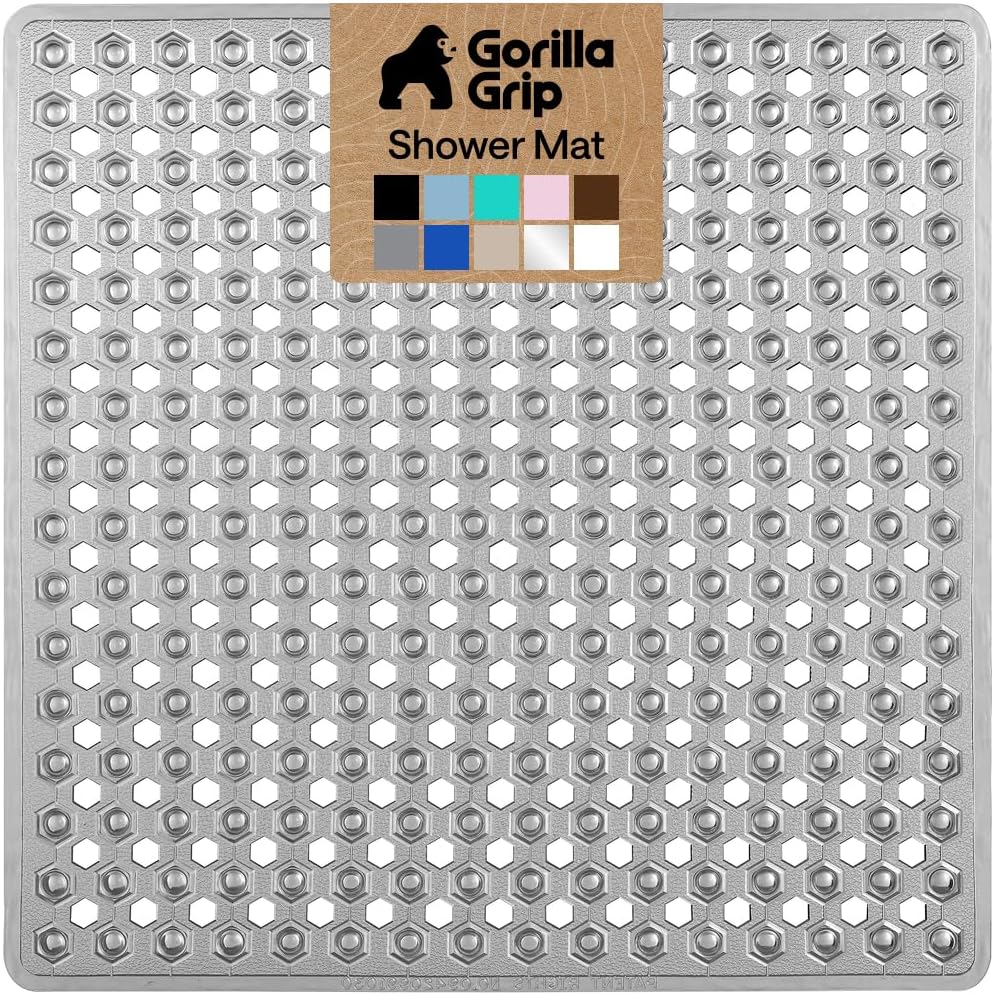 GORILLA GRIP Bath Tub Shower Mat, Bathtub Floor Liner, 35x16 Clear