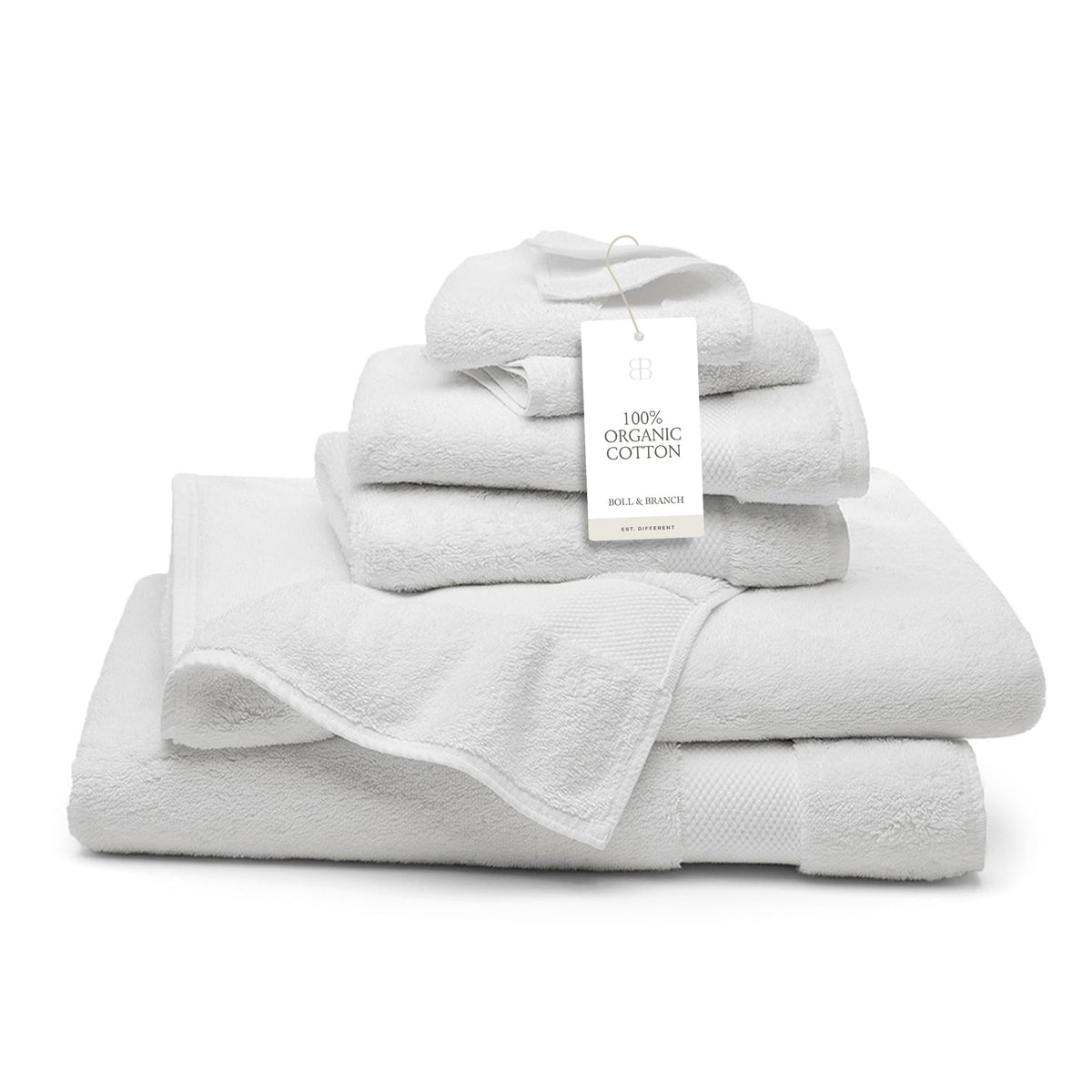 BOLL & BRANCH Plush Bath Towel Set, 6 Pieces, Stone