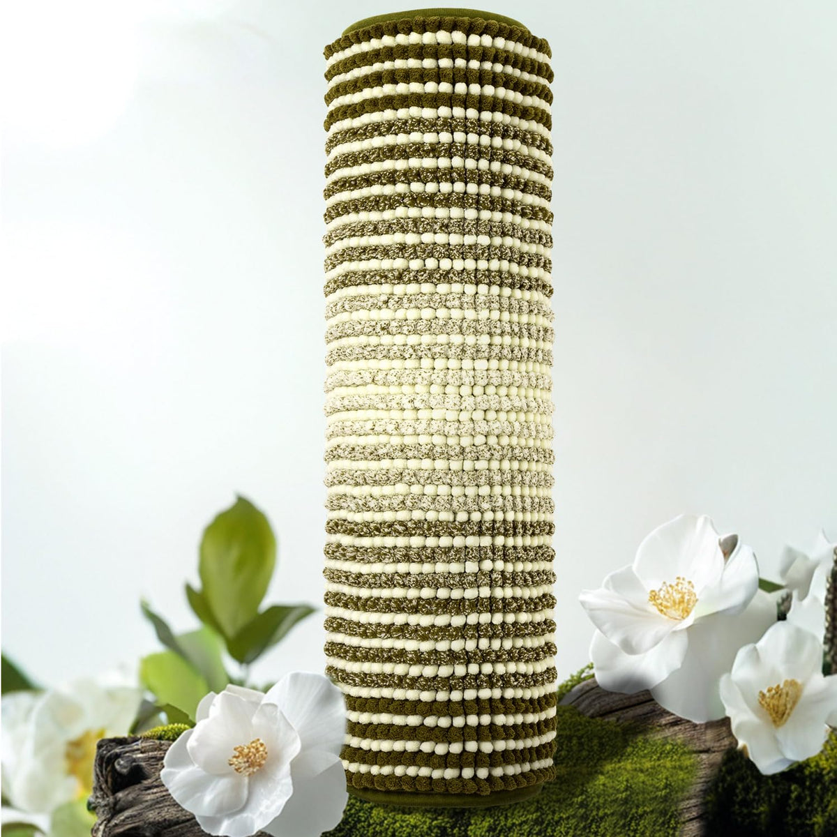 BSICPRO Bathroom Rugs Sets 2 Piece, Non Slip Boho Bath Mats, Beige