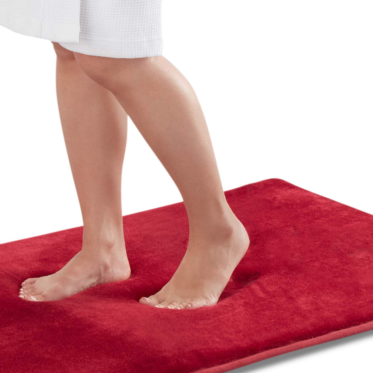 Memory Foam Bath Mat Non Slip Absorbent Super Cozy Velvet Bathroom Rug Carpet (17 inches X 24 inches, Grey)