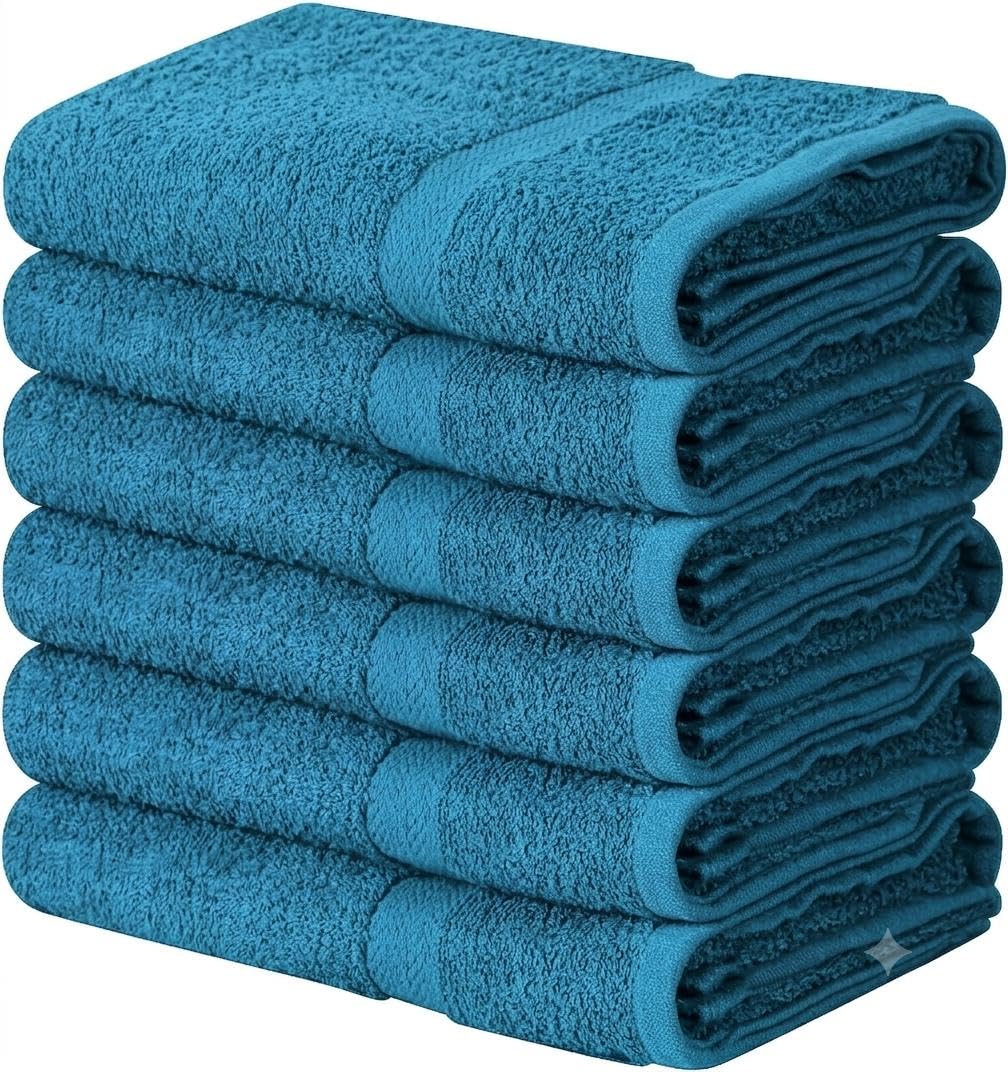 Towel and Linen Mart 100% Cotton Grey 6 Pack Medium Bath Towel Set, Quick Dry, Super Absorbent, Light Weight, Soft Feel, Premium Towels for Hotel, Spa and Bathroom (24 X 48 6 Pack, Grey)
