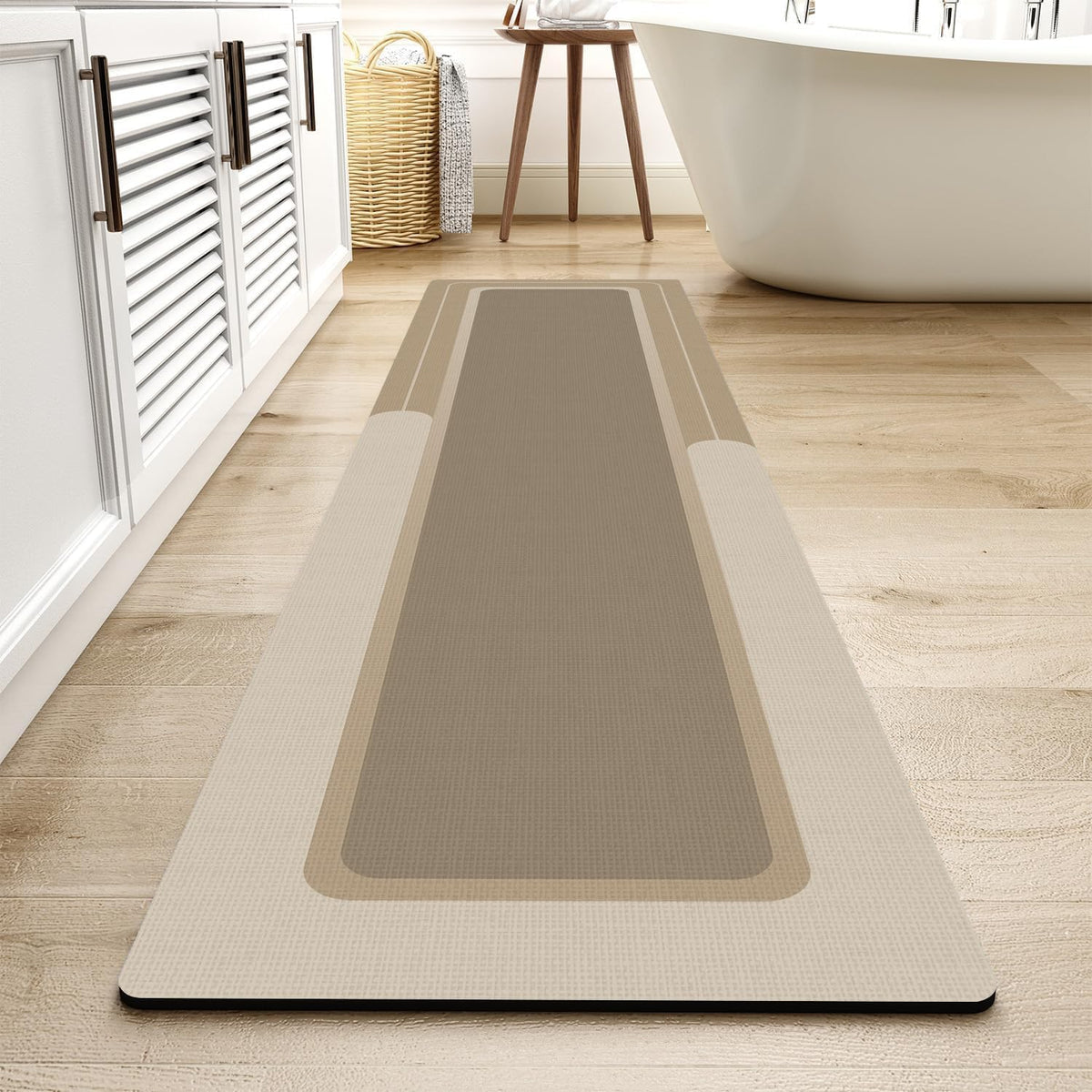 MontVoo-Bath Mat-Bathroom Mat Rug Non Slip Super Absorbent Stain Resistant Quick Dry Thin Bath Rug-Bath Mats for Bathroom Floor Bathtub Vanity-Bathmat Bath Rug Easy Care-17"x27" Grey