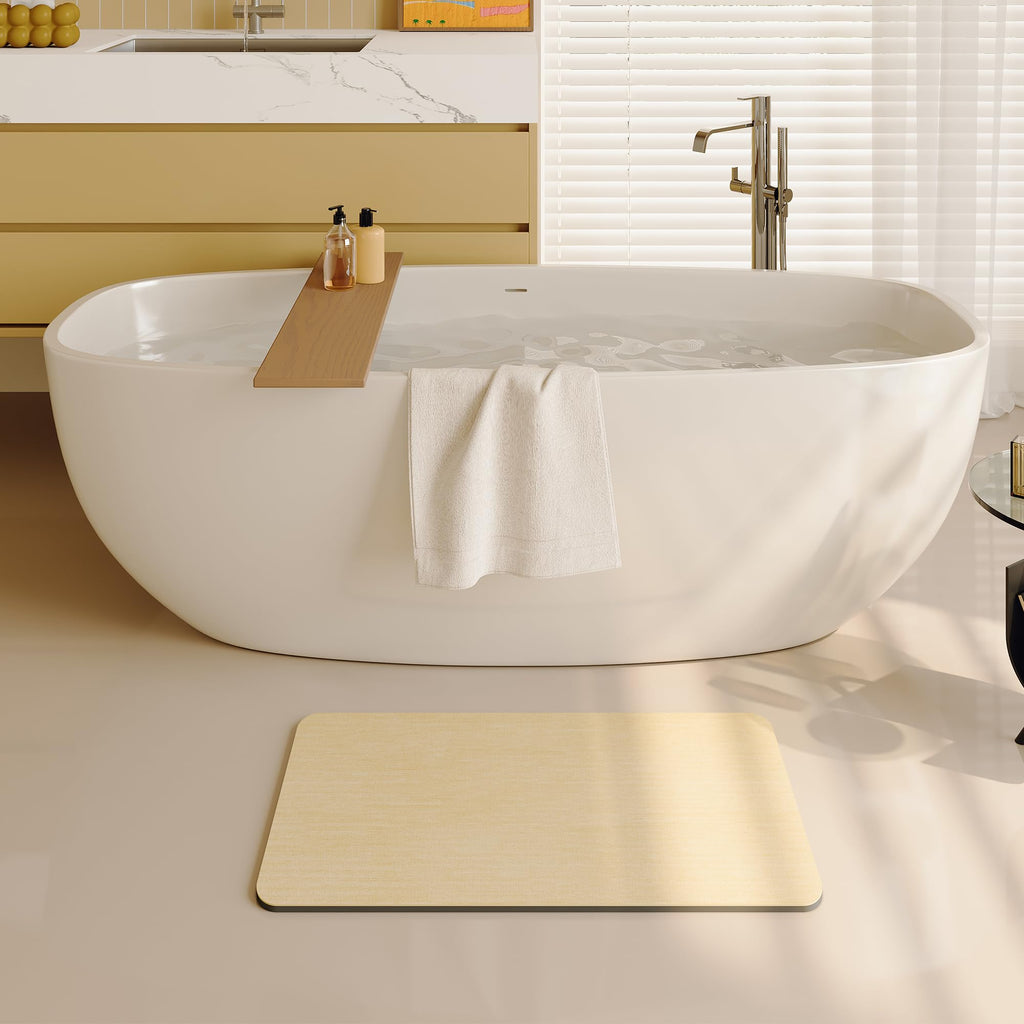 Mecko Bath Mat 16"x24",Ultra Thin Bathroom Rug fit Under Door Light Grey