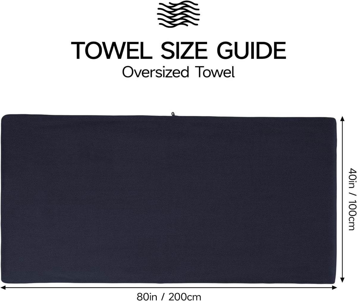 REDKISS Pack of 1 Jumbo Bath Sheet, 40 x 80 Inches Microfiber Oversized Bath Towel for Bathroom, Extra Large & Lightweight, Quick-Dry, Super Soft & Highly Absorbent, Perfect to Wrap Yourself In, Black