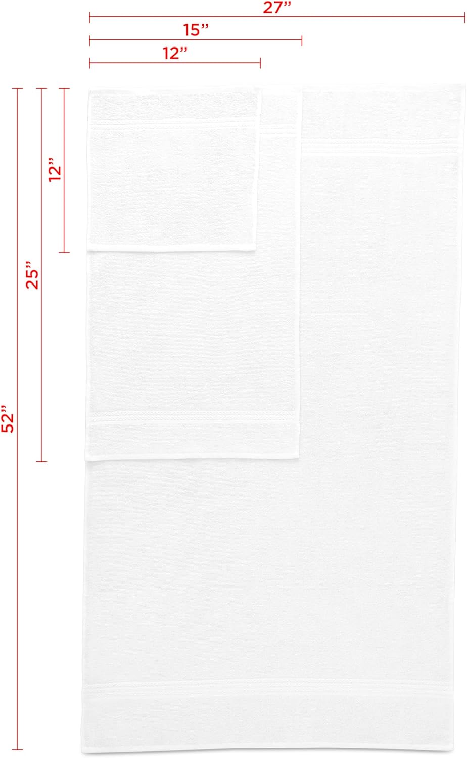 Martex Easy Living Everyday 6-Piece Bathroom Towel Set, White