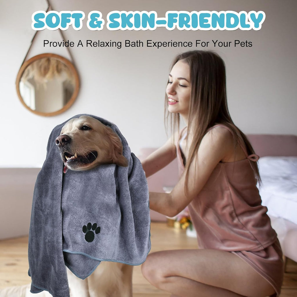 2 Pack Microfiber Dog Towels for Drying Dogs, Large Size 40'' X 23.6''