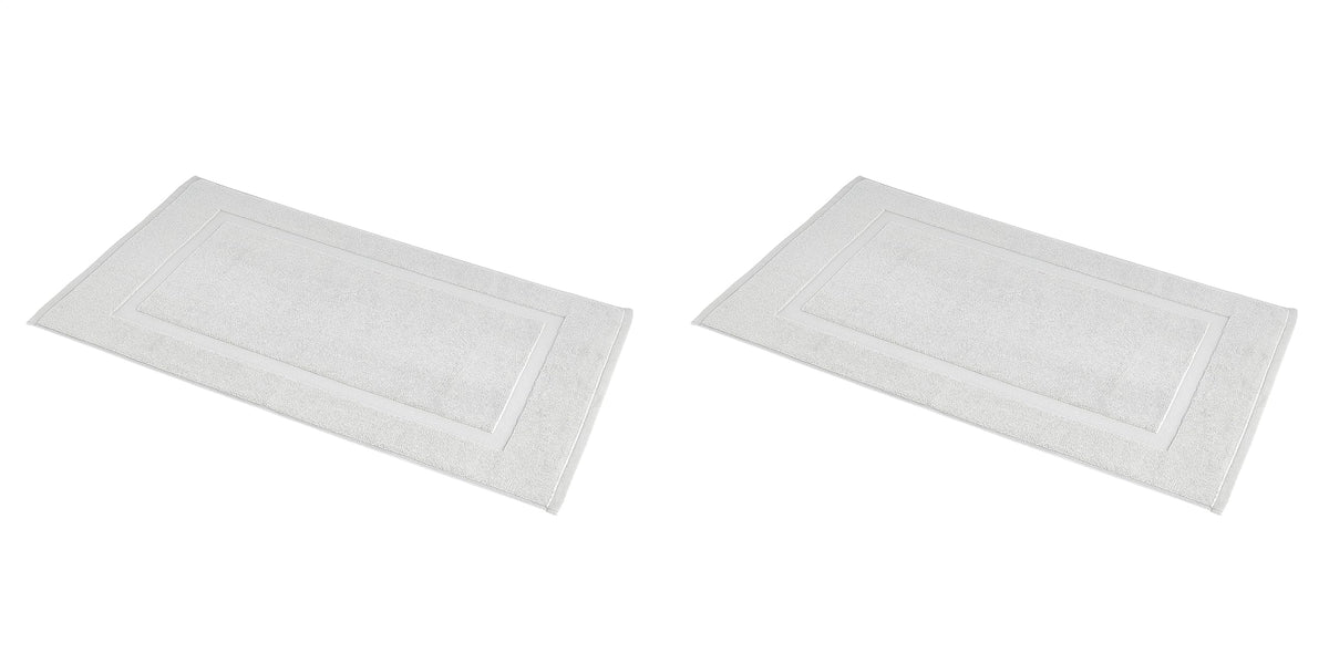Amazon Basics Non-Slip Cotton Bath Mat, 100% Cotton Absorbent, Machine Washable, 31" L x 20" W, Bright White