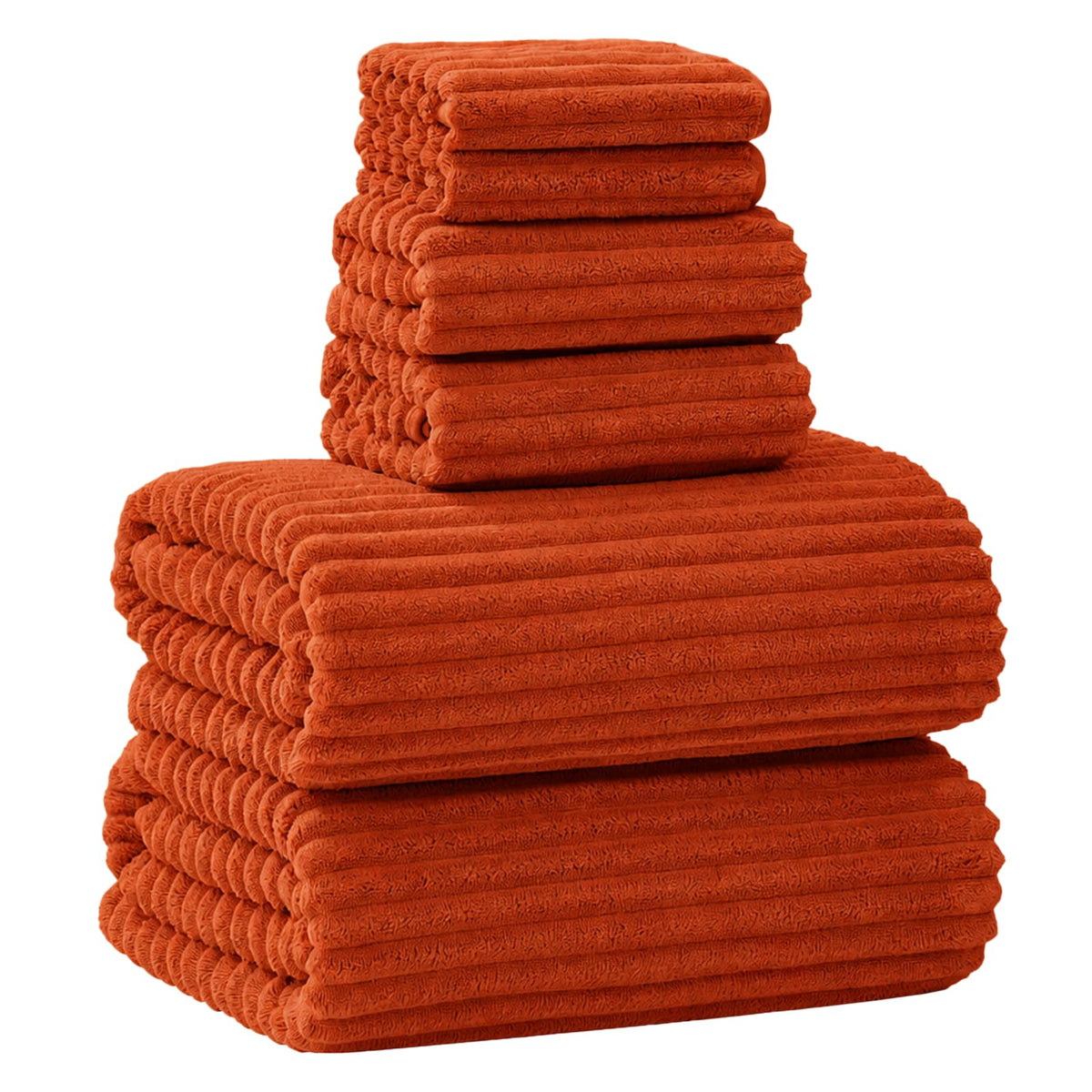 6 PC Bath Towel Set, 40"x80" Oversized Bath Sheets, Navy Blue