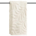 Artoid Mode 2 Pcs Beige 3D Leaves Jacquard Hand Towels for Bathroom, 100% Cotton Soft Absorbent Bathroom Decor Towels, 13.7 x 29.5 Inch