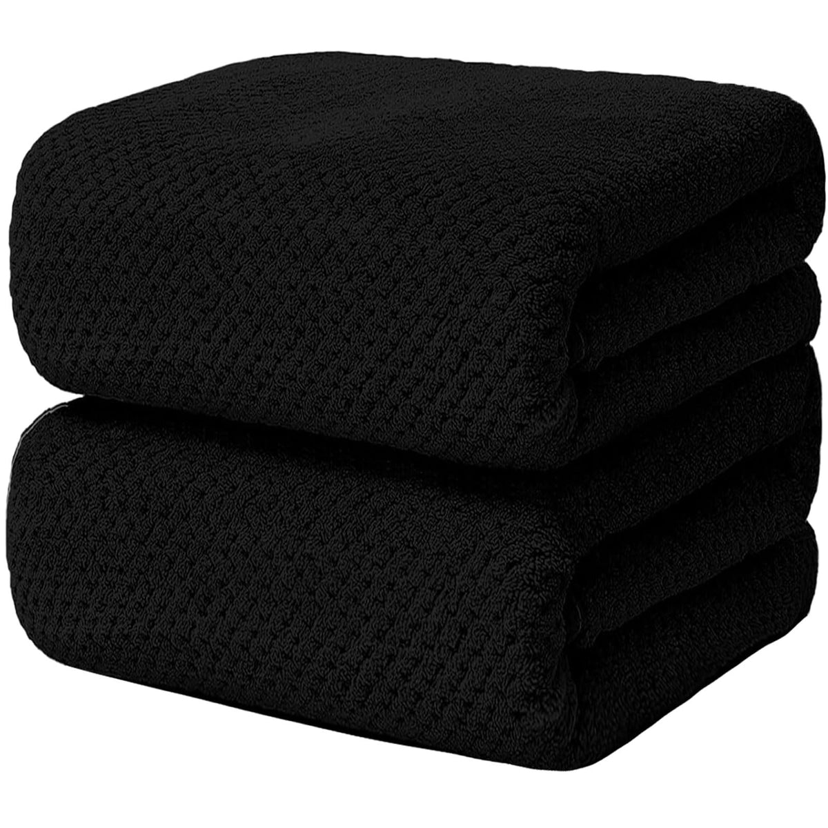 2 Pack Bath Towel Set, Waffle Bath Towel Set, Super Soft Highly Absorbent, Sturdy Quick Drying Towels for Bathroom, Gym, SPA, Yoga (2 Piece 27" x 55", 1Grey+1Purple)