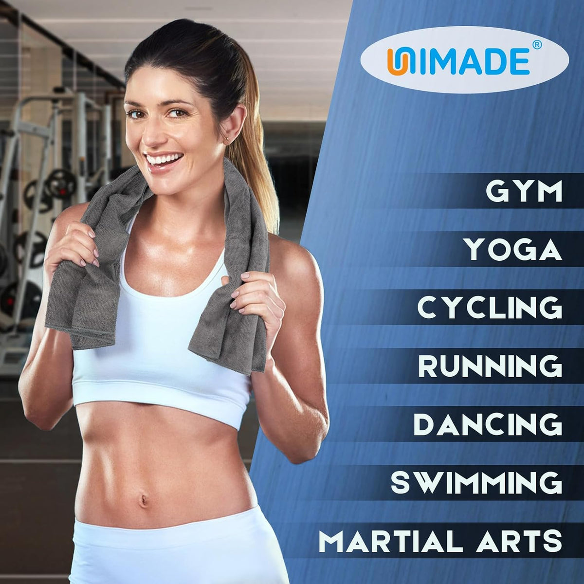 UNIMADE 24 Pack Gym Towels Set - Highly Absorbent Microfiber Salon Towels