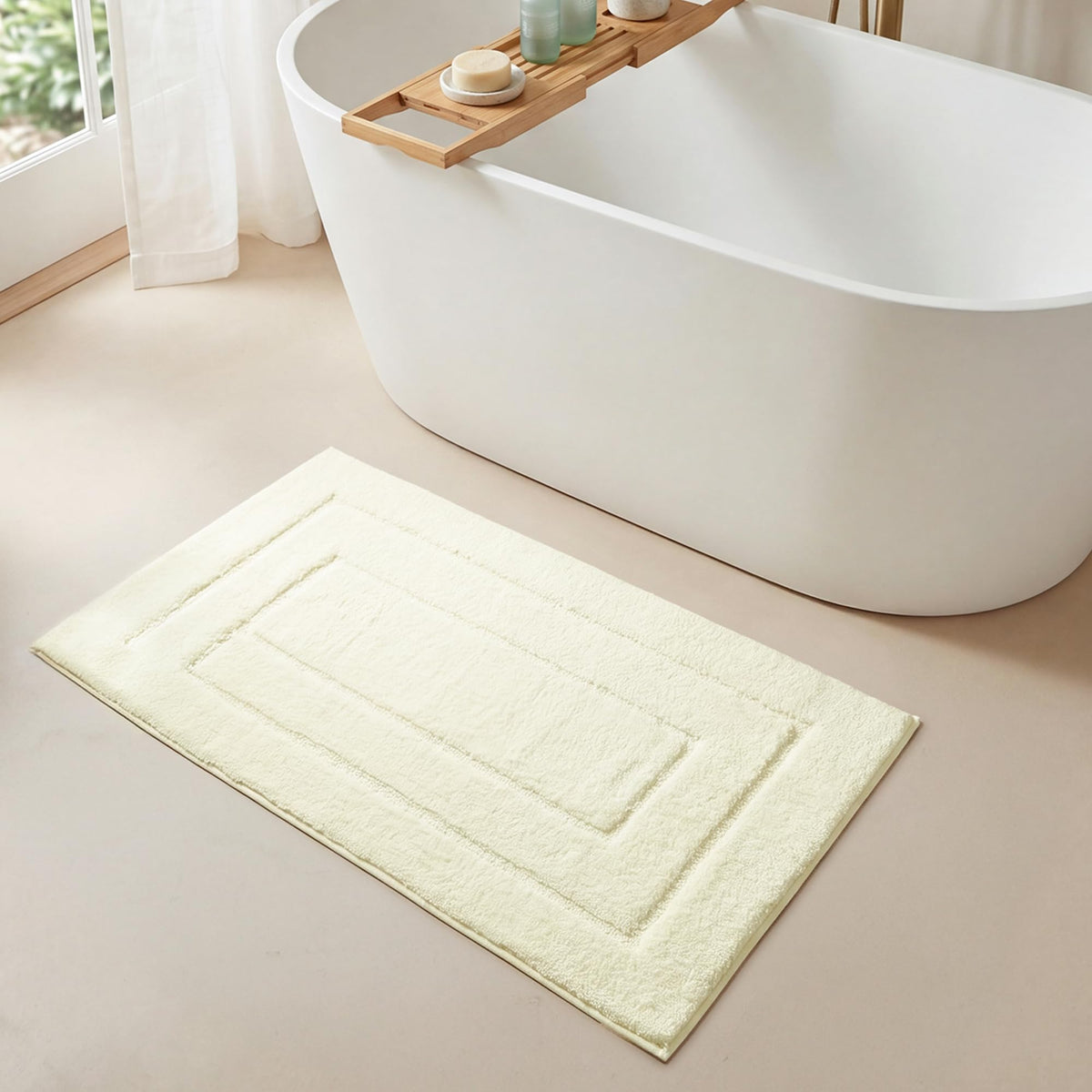 GRANNY SAYS Gray Bathroom Rug 20" x 30", Non-Slip Microfiber Bath Mat