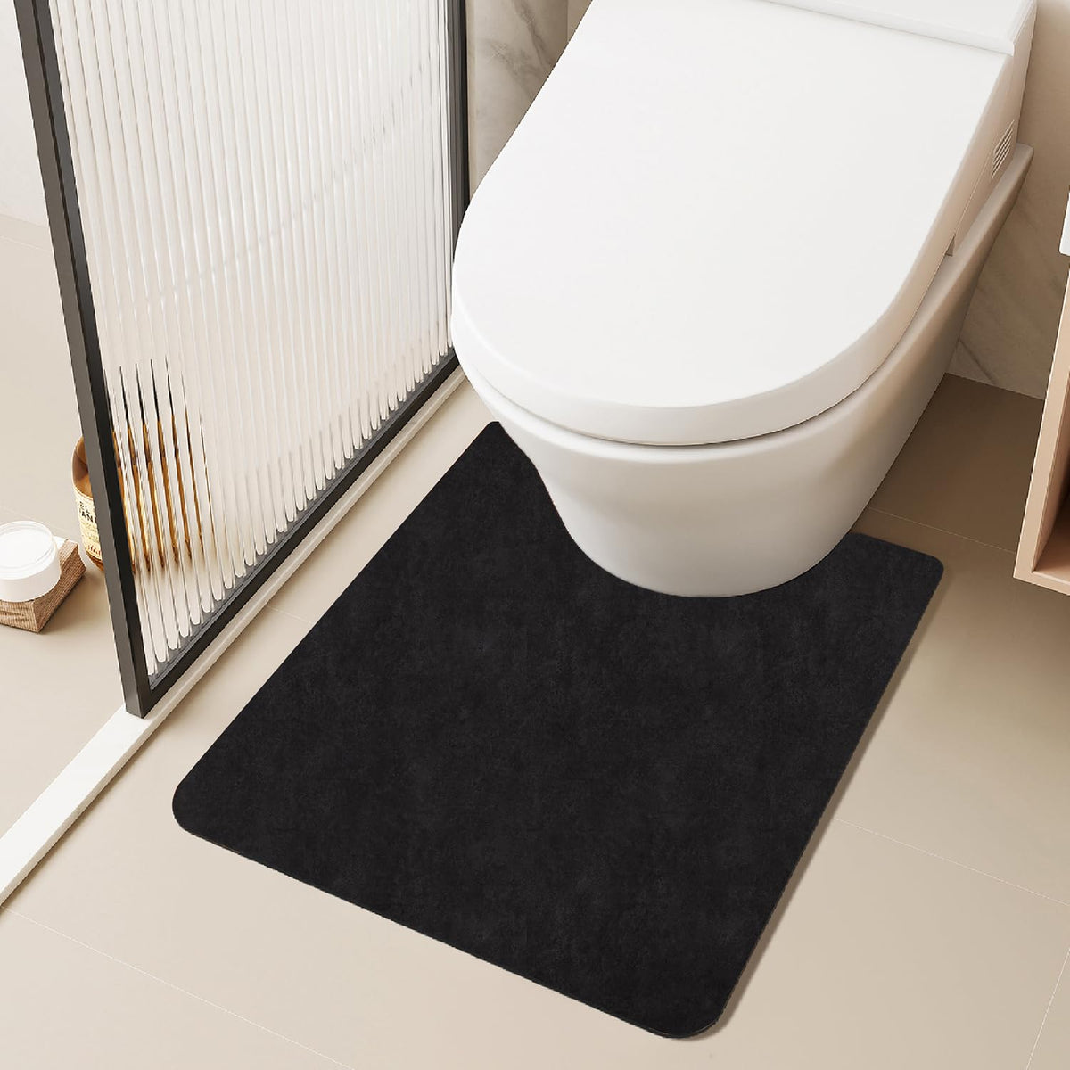 TYUU Thin Bath Mat, Small Bathroom Rugs Non Slip Washable, 16x24 Dark Grey
