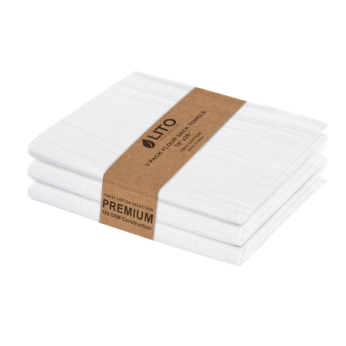 Flour Sack Towels | Tea Towel for Crafts| Kitchen Dish Cotton Blank Towel for Embroidery| Baking Bread Proofing Linen Cover| Super Absorbent Quick Dry| 12 Pack 18"x 28" White