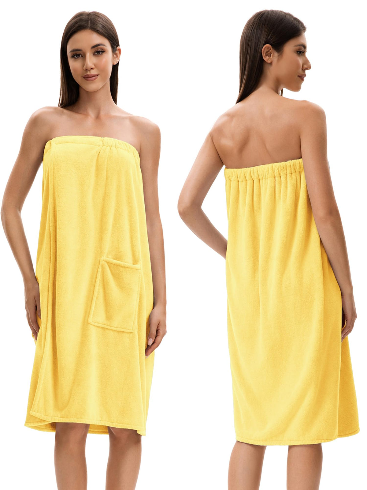 Towel Wrap For Women After Shower，Plush Bath Robe Female，Sauna Spa Wrap Around Towels With Pockets