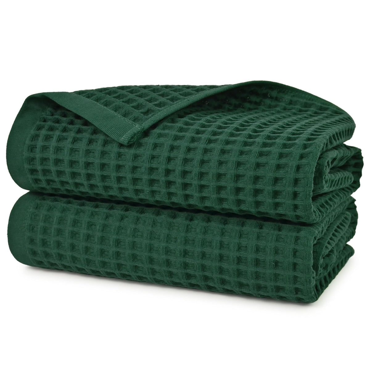 Waffle Bath Towels Set of 2 (Mist White) – Cotton, Quick Dry, Low Lint