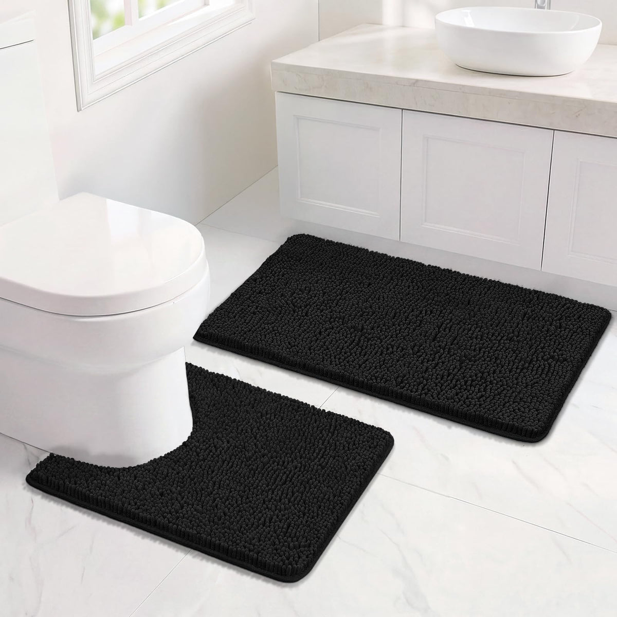 Bcoimo Small Bath Rug Mat,Sage Chenille High Absorbent Bathroom Floor Mats