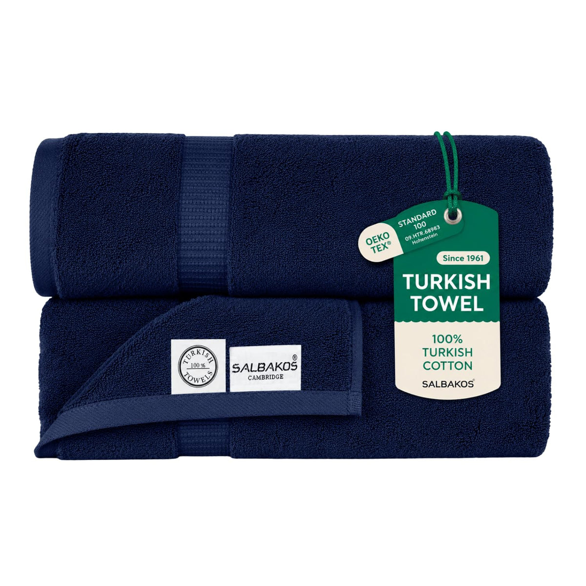 SALBAKOS 6-Piece 100% Turkish Cotton Hand Towels, 16x30 inch, White
