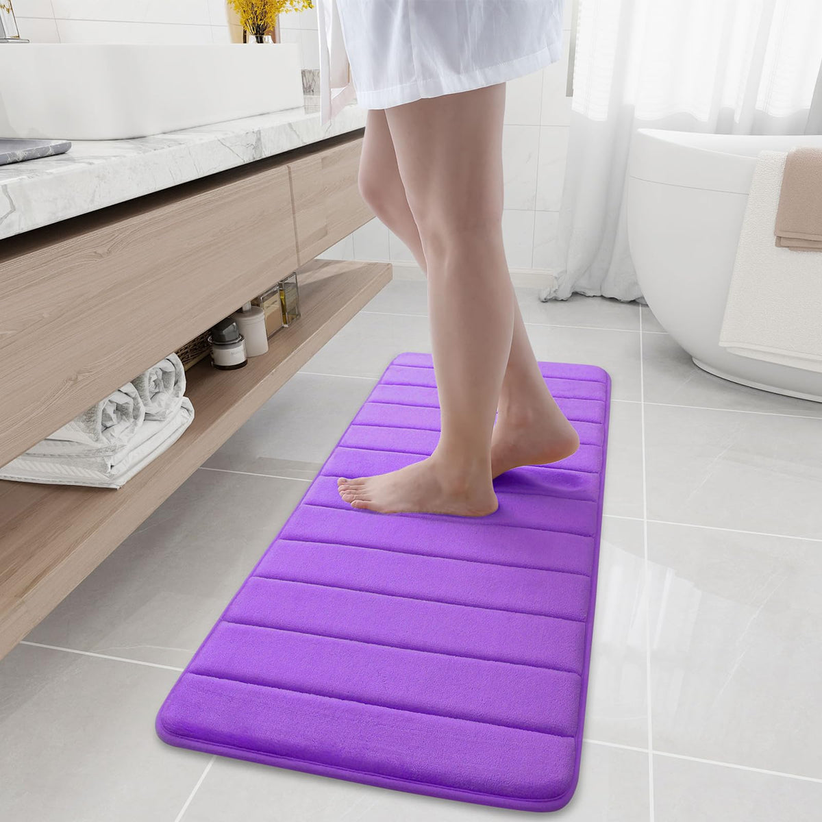 Buganda Memory Foam Bath Mat 30 x 20, Ultra Soft Absorbent Bathroom Rugs