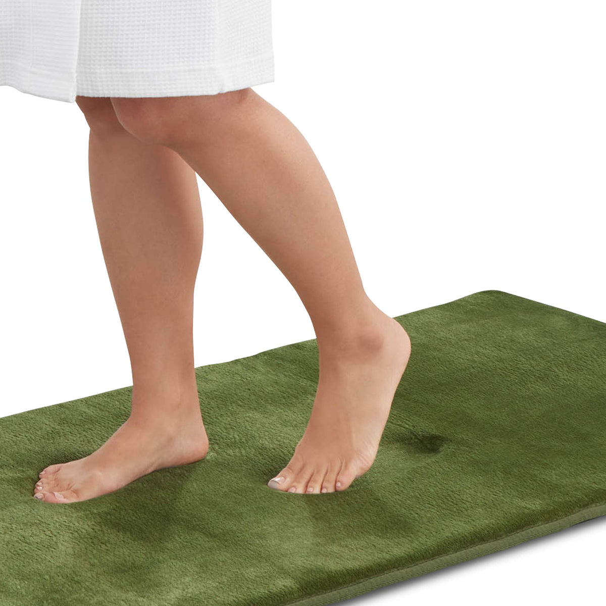 Memory Foam Bath Mat Non Slip Absorbent Super Cozy Velvet Bathroom Rug Carpet (17 inches X 24 inches, Grey)